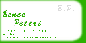 bence peteri business card